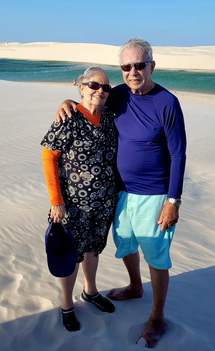 Casal durante a viagem aos Lençóis Maranhenses
